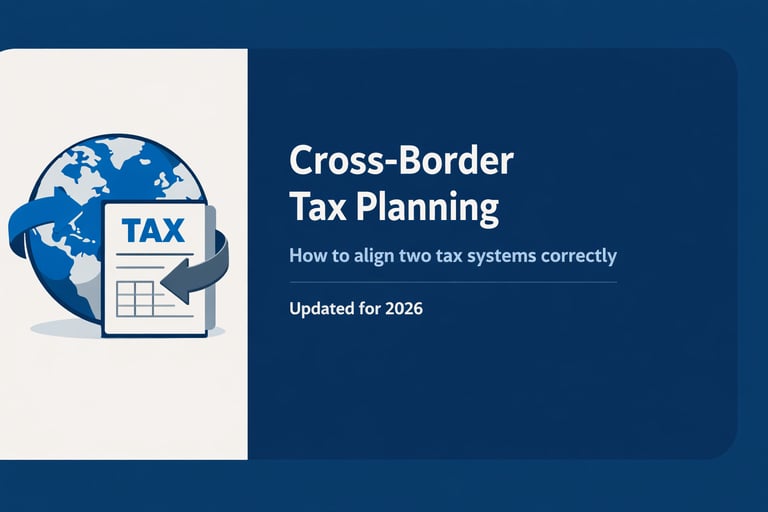 Cross-Border Tax Planning cover image with globe and tax document