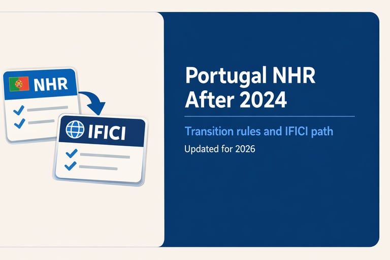 Portugal NHR After 2024 cover image showing transition to IFICI