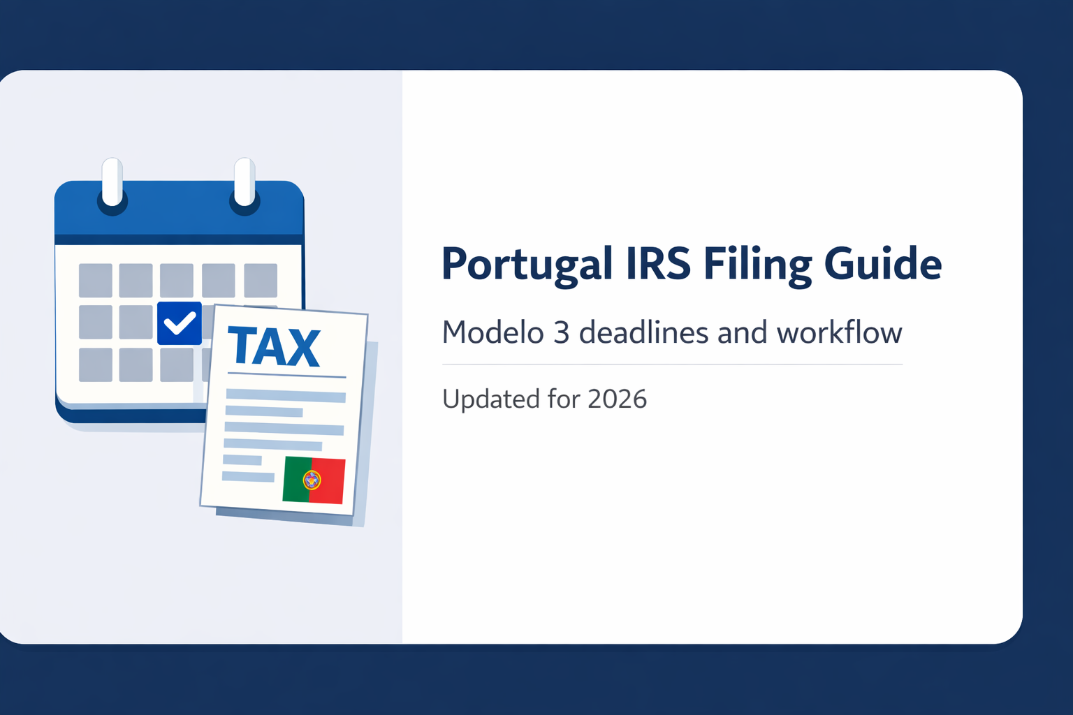 Portugal IRS Filing Guide cover image with calendar and tax form