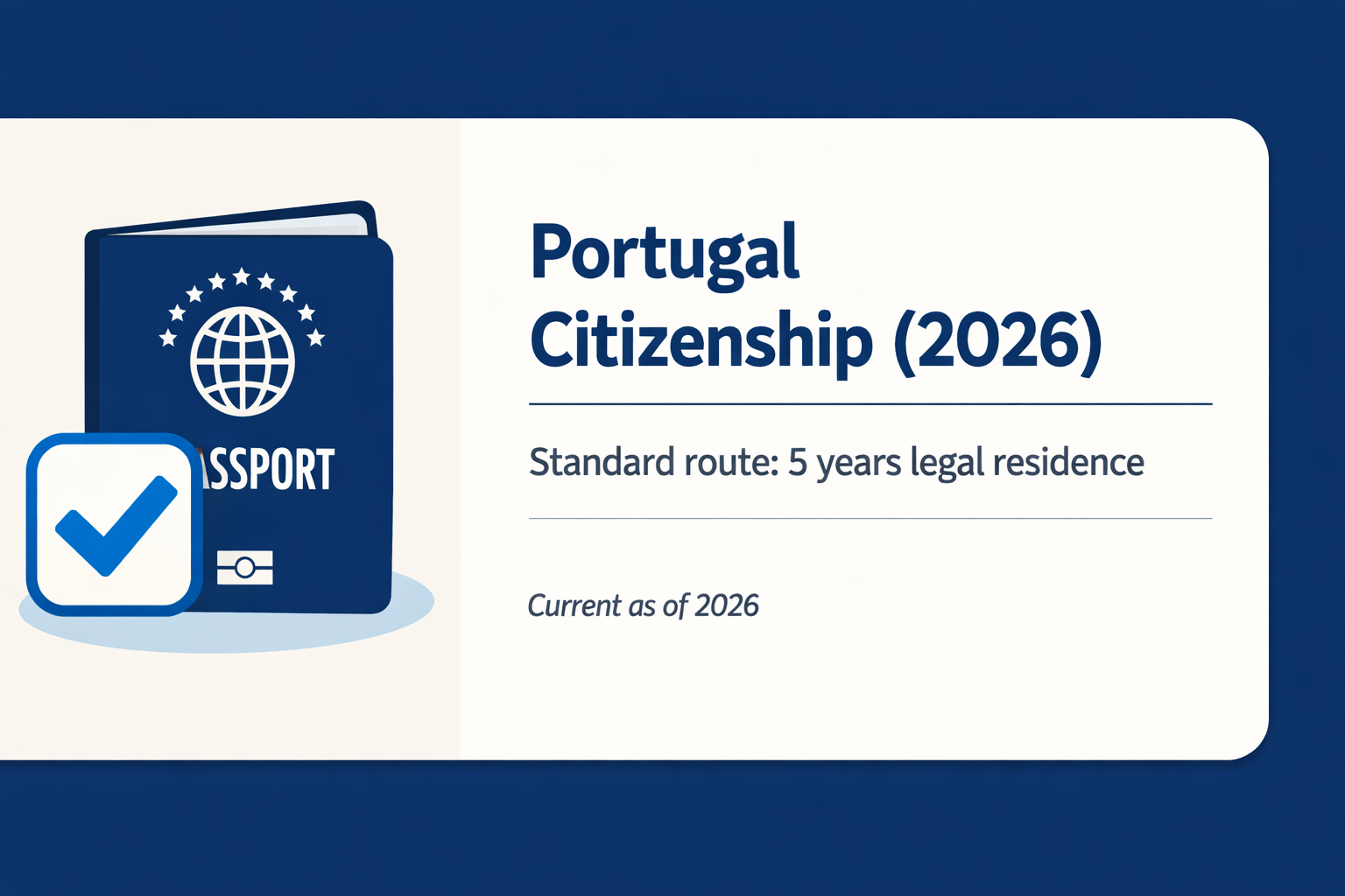 Portugal Citizenship 2026 cover image with passport and approval icon